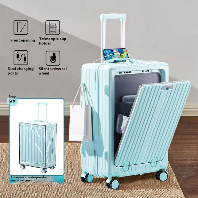 Front Open Cover Multifunctional Trolley Case