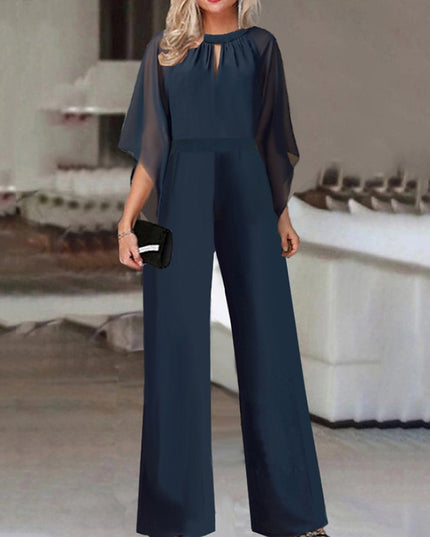 Women's Solid Color Short-sleeved Fashion Jumpsuit