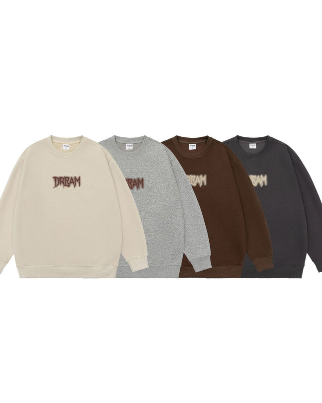 Men's American Style Trend Letters Printed Crew Neck Sweatshirt