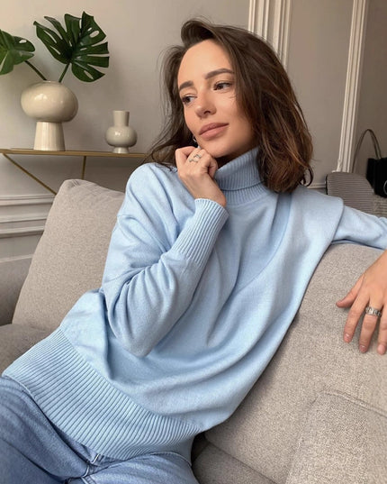 Autumn And Winter European And American Loose Basic Style Solid Color Pullover