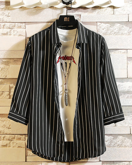 Summer Men's Three-quarter Sleeve Casual Shirt Jacket