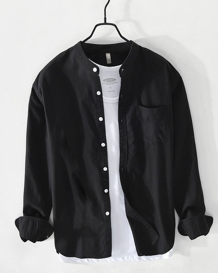 Men's Small Stand Collar Casual Shirt