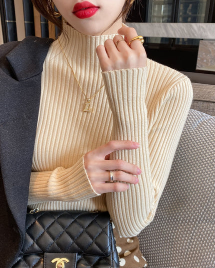 Half Turtleneck Knitted Sweater Women's Bottoming Shirt Women's Autumn And Winter