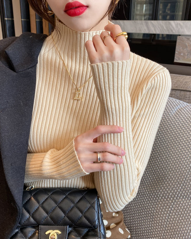 Half Turtleneck Knitted Sweater Women's Bottoming Shirt Women's Autumn And Winter