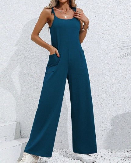 Women's Sling Straight Wide Leg Jumpsuit Trousers