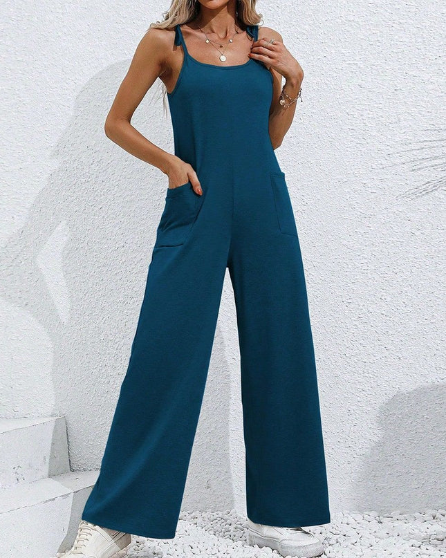 Women's Sling Straight Wide Leg Jumpsuit Trousers