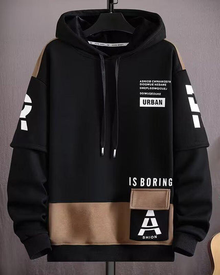 Spring And Autumn Hooded Sweater Fleece-lined Boys And Teenagers Sports Clothing