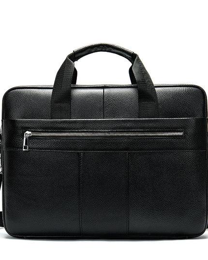 Retro Leather Casual Briefcase for Men | Light Business Handbag (First Layer Cowhide)