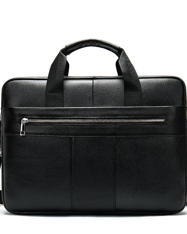 Retro Leather Casual Briefcase for Men | Light Business Handbag (First Layer Cowhide)