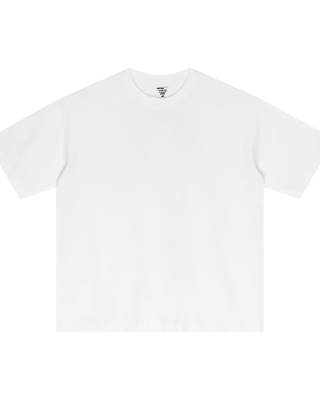 Street Long-staple Cotton Solid Color Short Sleeve