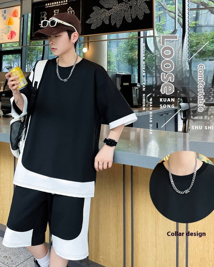 High Quality Stitching Sports Suit Men's Summer Thin
