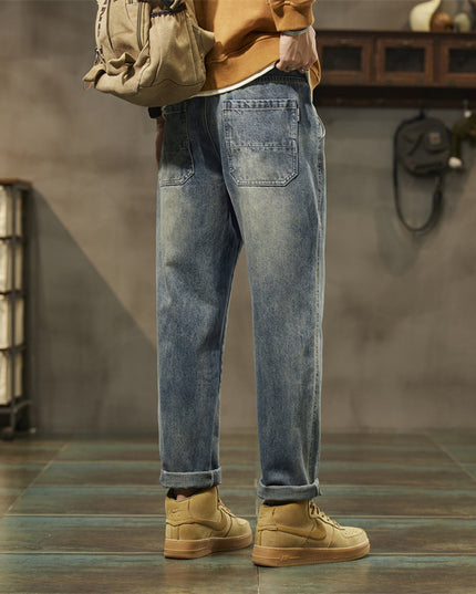Retro Denim Pants Men's Straight Loose