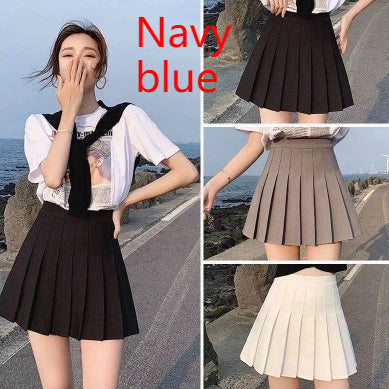 Pleated Skirt Solid Color High Waist Skirt For Women Summer