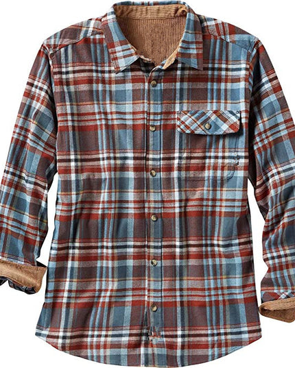 European And American Spring And Autumn Single-breasted Plaid Shirt Long Sleeve Loose