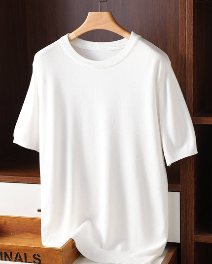 Summer Short Sleeve Men's Round Neck Thin Casual T-shirt Knitwear