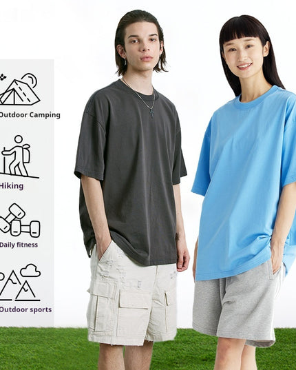 Solona Ice-feeling Breathable Tee Solid Color Outdoor Loose Casual Neutral T-shirt Couple