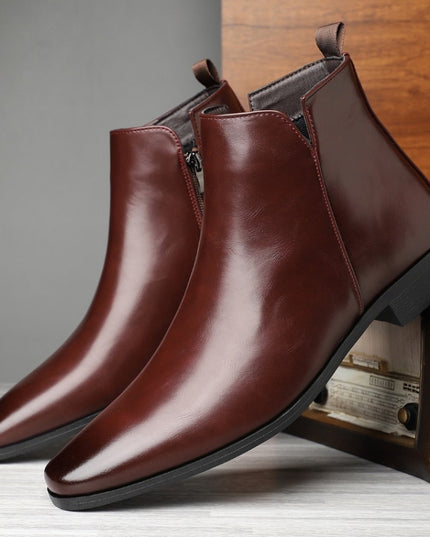Plus Size High-top Leather Boots Men