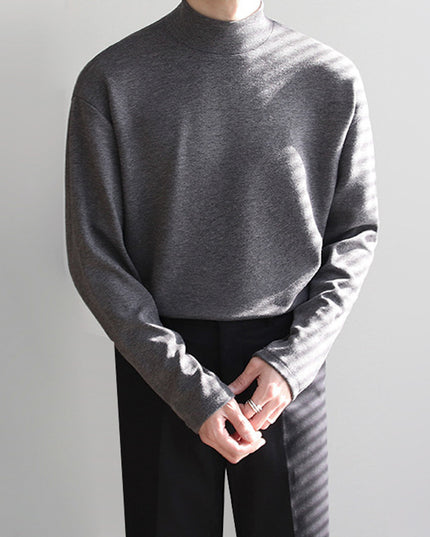 Half Turtleneck Bottoming Shirt Men's Pure Cotton Long Sleeve T-shirt