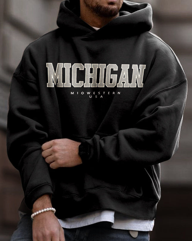 European And American Leisure Hooded Pocket Sweatshirt