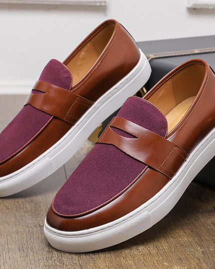 Korean Style Trendy Thick-soled Men's British Style Casual Leather Shoes