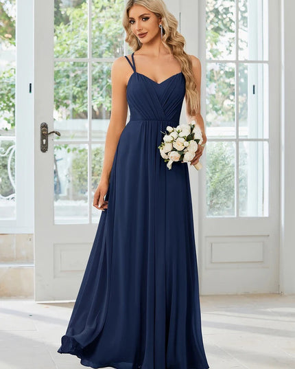 Sling Banquet Temperament Long Pleating Dress