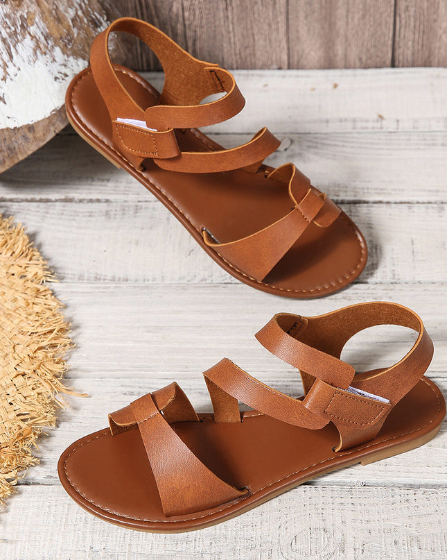 Women's Shoes Color Matching Velcro Women's Flat Sandals
