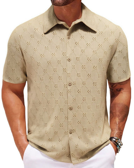 Hollow Jacquard Summer Casual Short Sleeve