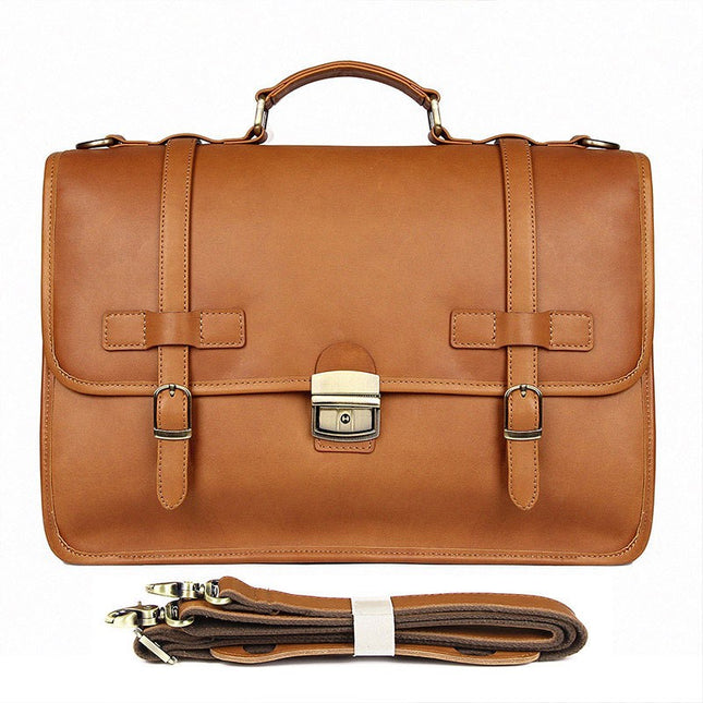 JMD Winter British Style First-Layer Cowhide Briefcase for Men | Premium Leather Office Handbag