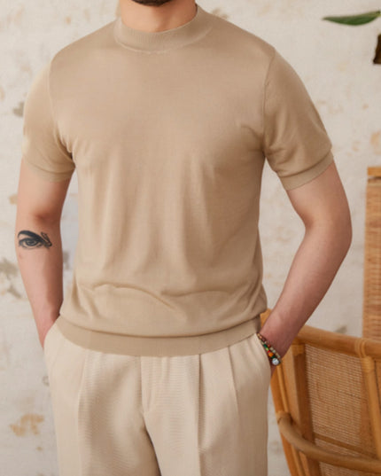 Slim Fit Small Round Neck Short Sleeve