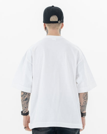 High Street Heavy Solid Color Basic T-shirt Loose