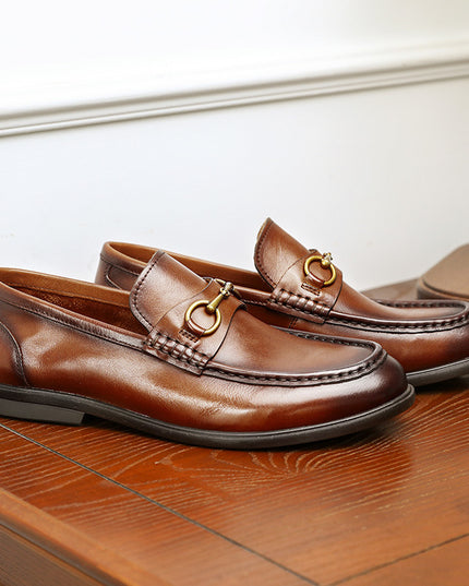 Business Casual First Layer Cowhide Soft Bottom Lazy Men's Shoes