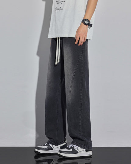 Spring And Summer Retro Distressed Straight Pants