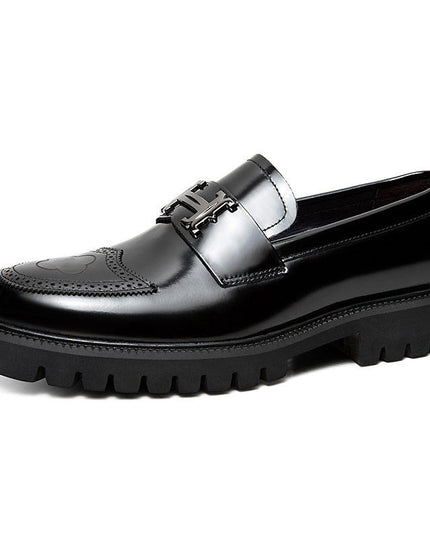 Slit Beads Matte Craft Leather Shoes Men