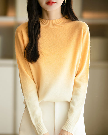 Loose Thick Idle Style Knitwear Gradient Color Sweater