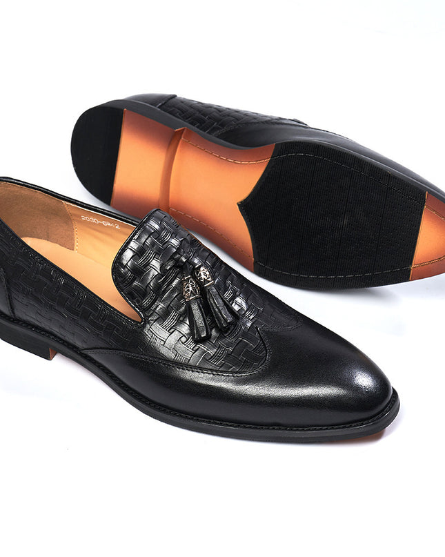 Men's Tassel Business Casual Leather Shoes Handmade Wedding Banquet