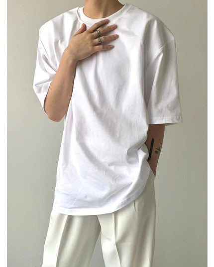 Loose Round Neck White Inner Half Sleeve Bottoming Shirt Top