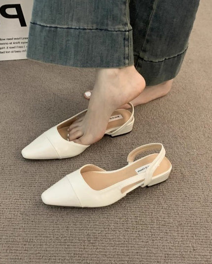 Low Heel Pointed Toe Closed Toe Sandals Female Gentle Pumps