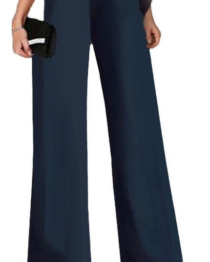 Women's Solid Color Short-sleeved Fashion Jumpsuit