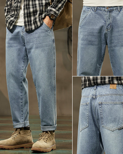 Retro Denim Pants Men's Straight Loose