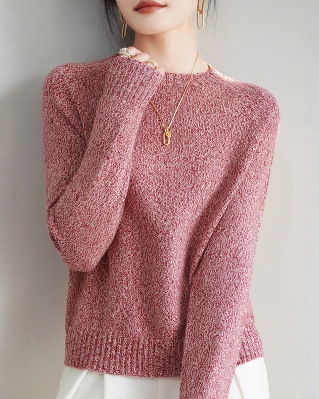 Seven-pin Thickened Skin-friendly Velvet Flower Yarn Sweater Classic Round Neck