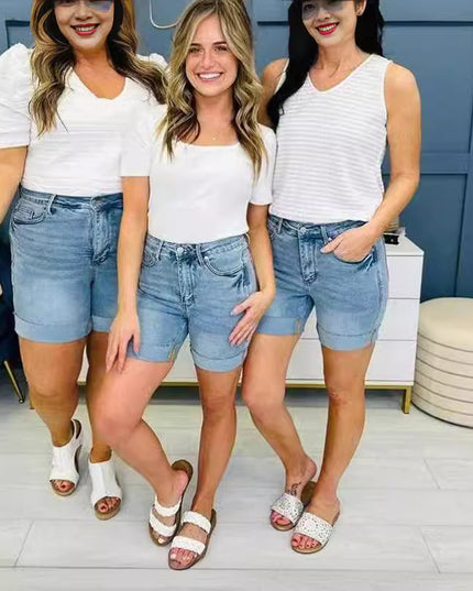 European And American Jeans Plus Size Women's Shorts