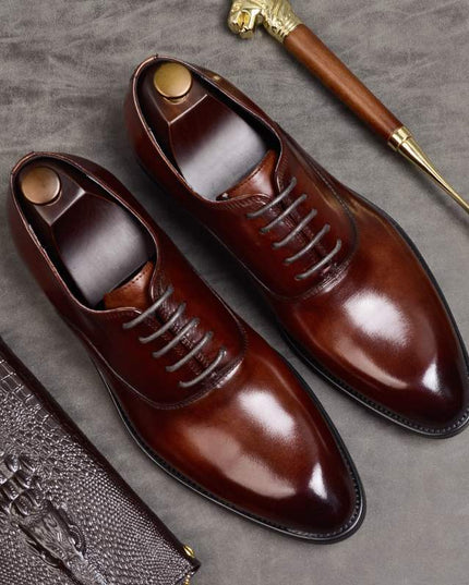 Handmade Oxford Shoes Men's Large Size Groom Wedding Shoes