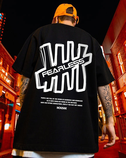 Hong Kong Style Fashion Hip Hop Short Sleeve T-shirt