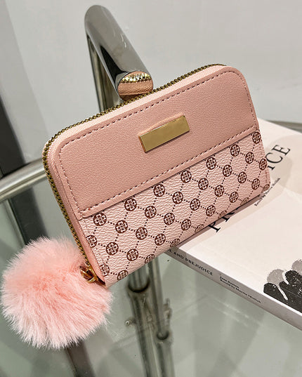Women's Short Printing Color Contrast Korean Style Bag Wallet