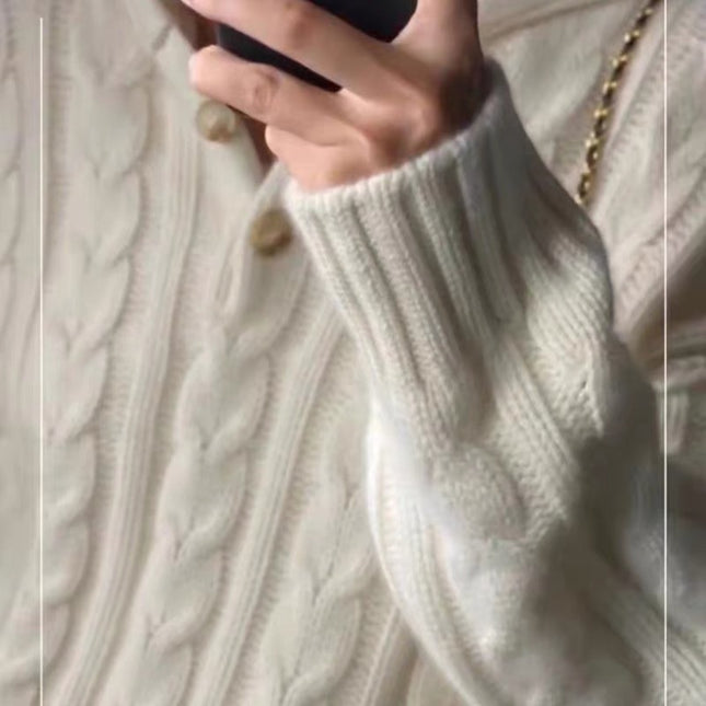 Heavy European Goods Cashmere Sweater Women's Hooded Sweater Loose Pullover