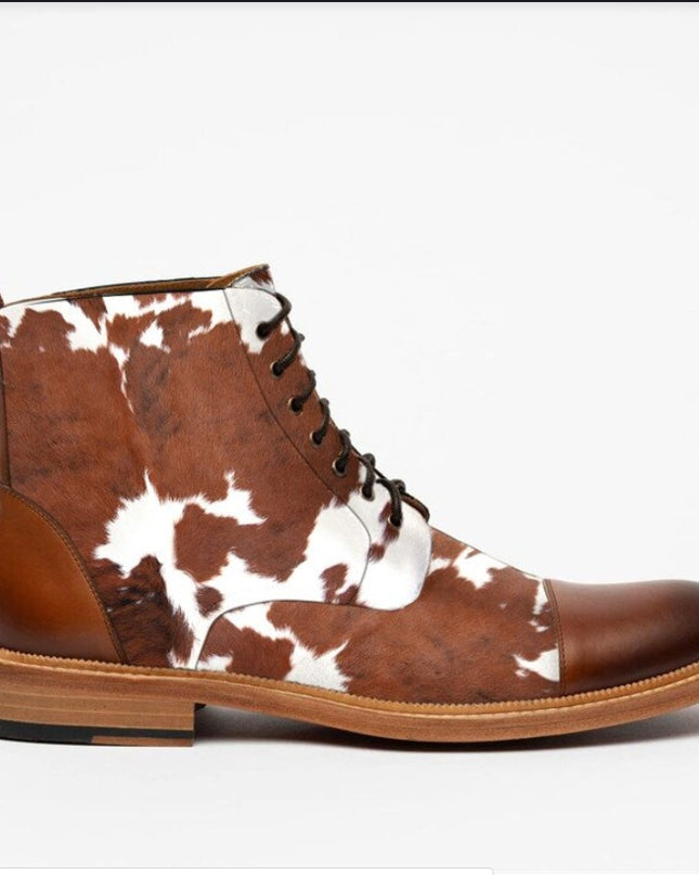 Spring Low Heel Front Lace Up Low Tube Martin Boots Men's Shoes