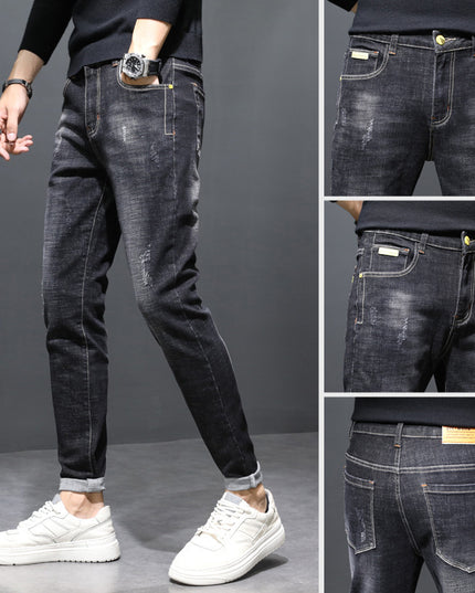 Autumn Men's Jeans Slim Feet