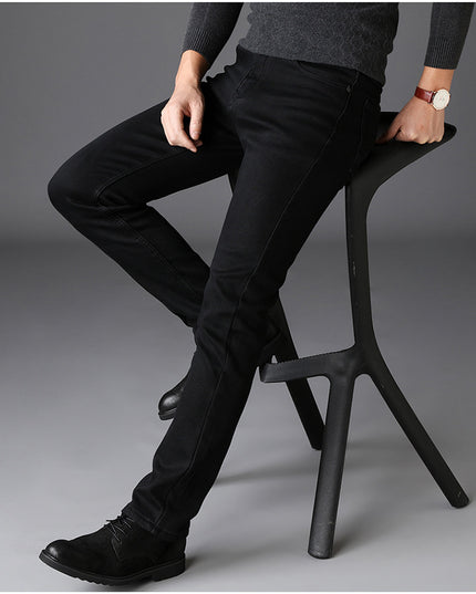 New Men's Jeans Slim Straight Black Pants For Men