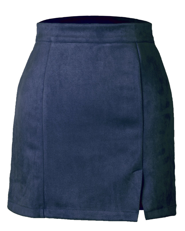 Autumn And Winter Suede A- Line Korean Style High Waist Fashion Sexy Skirt