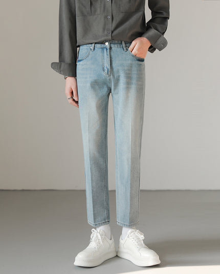 Versatile Casual Small Leg Cropped Jeans For Men
